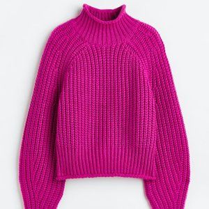 H&M Pink Knit Turtleneck Sweater